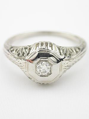 Old European Cut Diamond Antique Engagement Ring