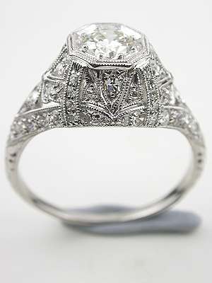 Handwrought Edwardian Diamond Engagement Ring