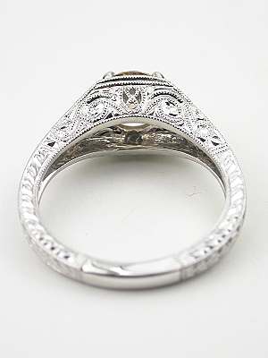 Filigree Engagement Ring with Fancy Diamond