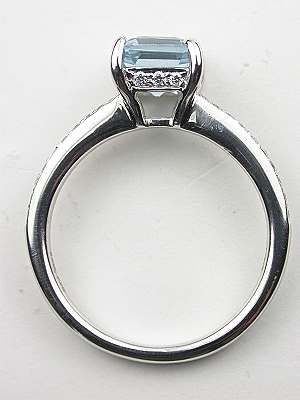 Asscher Cut Aquamarine Engagement Ring