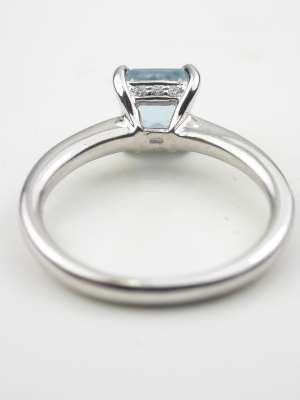 Asscher Cut Aquamarine Engagement Ring