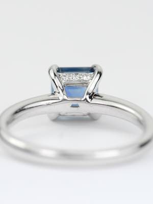 Emerald Cut Blue Sapphire Engagement Ring