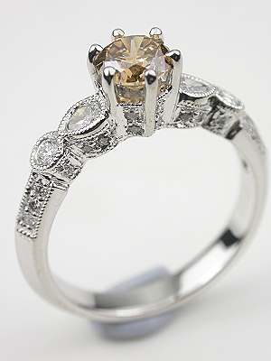 Champagne Diamond Engagement Ring
