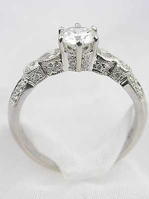Diamond Engagement Ring with Pear Shaped Diamonds