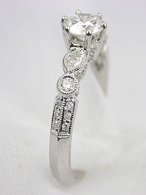 Diamond Engagement Ring with Pear Shaped Diamonds