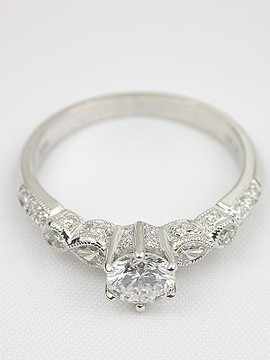 Diamond Engagement Ring with Pear Shaped Diamonds
