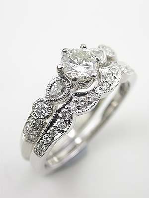 Diamond Engagement Ring with Pear Shaped Diamonds