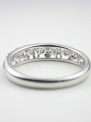 Floral Wedding Band with Diamonds