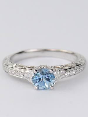 Vintage Style Engagement Ring with Infinity Symbols