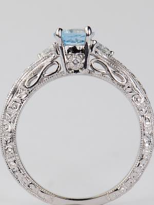 Vintage Style Engagement Ring with Infinity Symbols