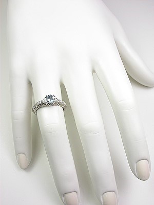Vintage Style Engagement Ring with Infinity Symbols
