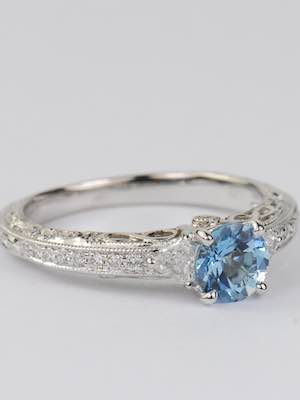 Aquamarine Engagement Ring with Infinity Design
