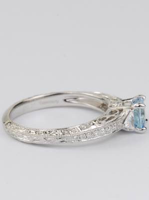 Aquamarine Engagement Ring with Infinity Design
