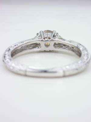 Champagne Diamond Vintage Style Engagement Ring 