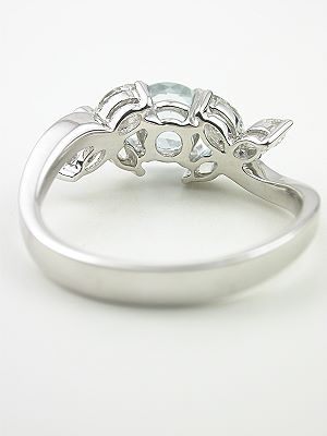 Aquamarine and Marquise Diamond Engagement Ring