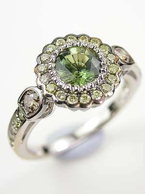 Engagement Ring with Fancy Colored Diamonds