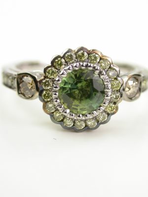 Engagement Ring with Fancy Colored Diamonds