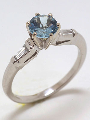 Antique Aquamarine Engagement Ring