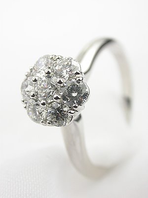 Diamond Cluster Engagement Ring 