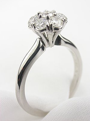 Diamond Cluster Engagement Ring 