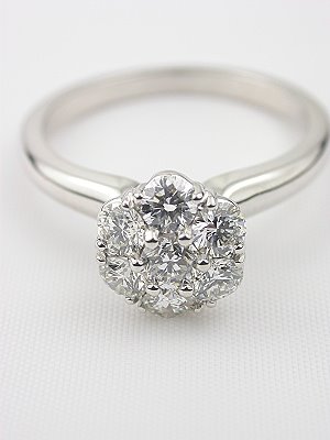 Diamond Cluster Engagement Ring 