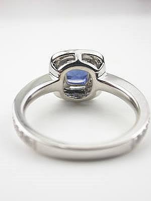 Cushion Cut Blue Sapphire Engagement Ring