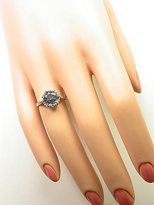 Antique Aquamarine Engagement Ring in Platinum