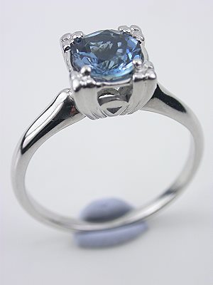 Aquamarine Solitaire Engagement Ring