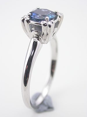 Aquamarine Solitaire Engagement Ring