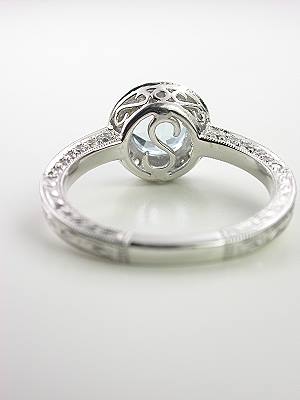 Vintage Style Aquamarine Engagement Ring