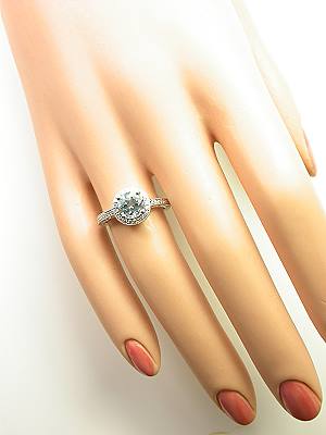 Vintage Style Aquamarine Engagement Ring