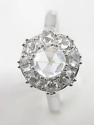 Edwardian Style Rose Cut Diamond Engagement Ring