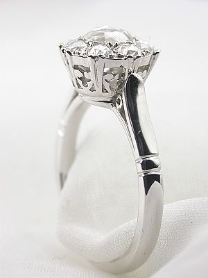 Edwardian Style Rose Cut Diamond Engagement Ring