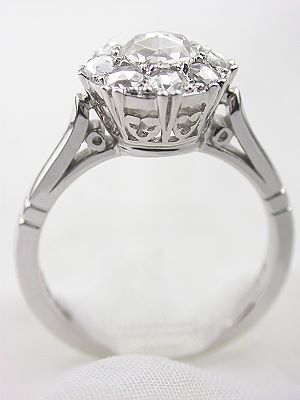 Edwardian Style Rose Cut Diamond Engagement Ring