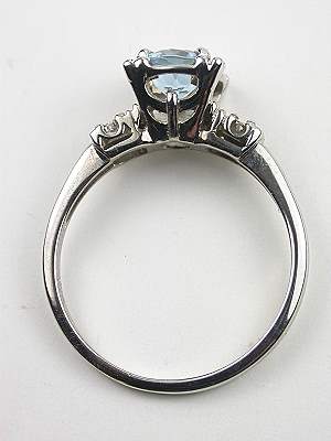 Vintage Aqumarine Engagement Ring with Illusion Setting