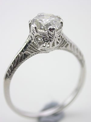 1920s Filigree Diamond Engagement Ring