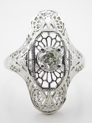 Antique Filigree and Diamond Dinner Ring