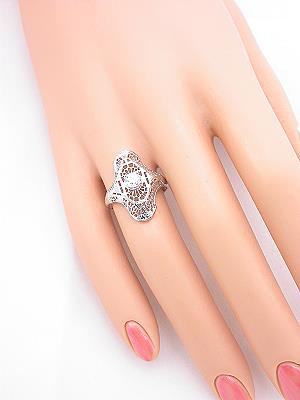 Antique Filigree and Diamond Dinner Ring