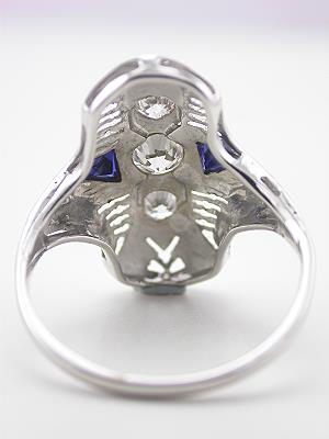 Art Deco Antique Filigree Ring with Sapphires