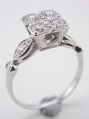 Antique Engagement Ring with Old European Cut Diamonds