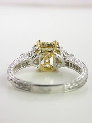 Engagement Ring with Radiant Cut Yellow Diamond
