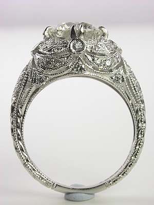 Edwardian Style Filigree Diamond Engagement Ring