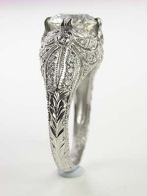 Edwardian Style Filigree Diamond Engagement Ring