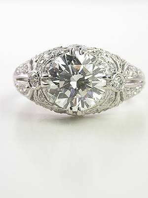 Edwardian Style Filigree Diamond Engagement Ring