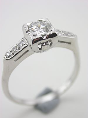 1930s Platinum and Diamond Engagement Ring