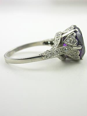 Antique Amethyst Engagement Ring with Heart Motif