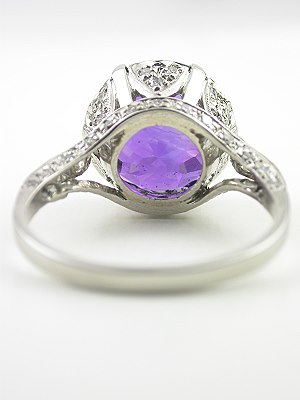 Antique Amethyst Engagement Ring with Heart Motif