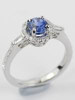 Sapphire Engagement Ring with Diamond Halo