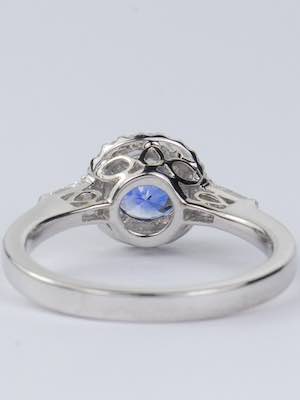 Sapphire Engagement Ring with Diamond Halo