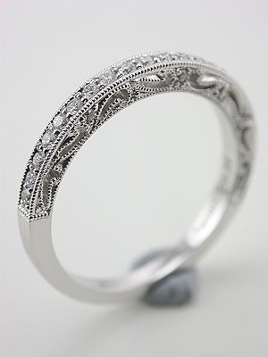 Filigree and Diamond Wedding Ring